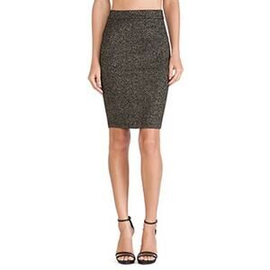 Diane Von Furstenberg Black Gold Sparkly Pencil Skirt‎ P / XS